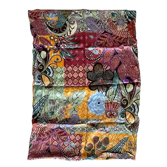 Johnny Was Decklyn Pillow Case Owl Flower Zipper Orange Blue Home 2 pc NEW - Picture 4 of 7